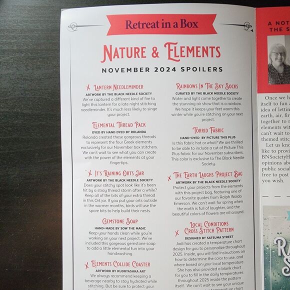 BNS Cross Stitch Sub Box Gothic Romance/Nature Elements Pattern Needle Minder - Picture 9 of 9